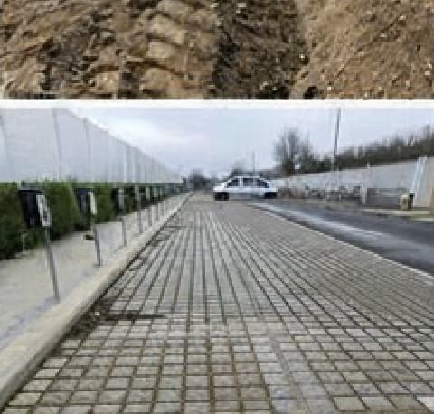 Cheminement pavé — espace public