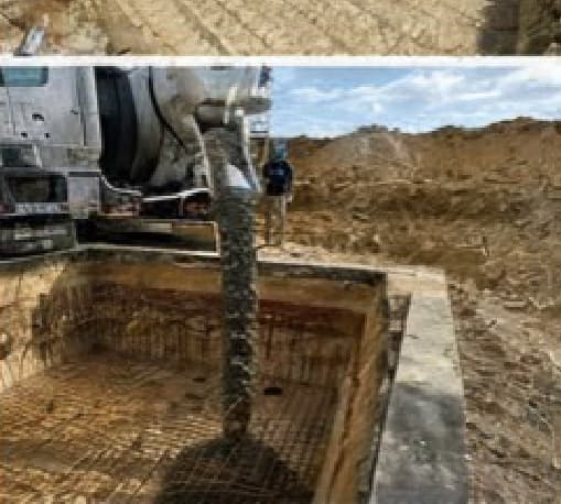 Terrassement et fondations sur chantier TP COM